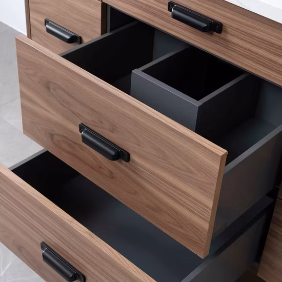 800mm all'ingrosso moderno Customgrey finitura melamina mobili in legno di lusso prodotti per il bagno Set lavabo bagno vanità con specchio